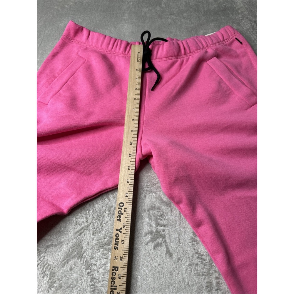 PINK VICTORIA'S SECRET FLEECE BOYFRIEND WIDE LEG SWEATPANTS Sz L Regular NWT - Picture 8 of 8